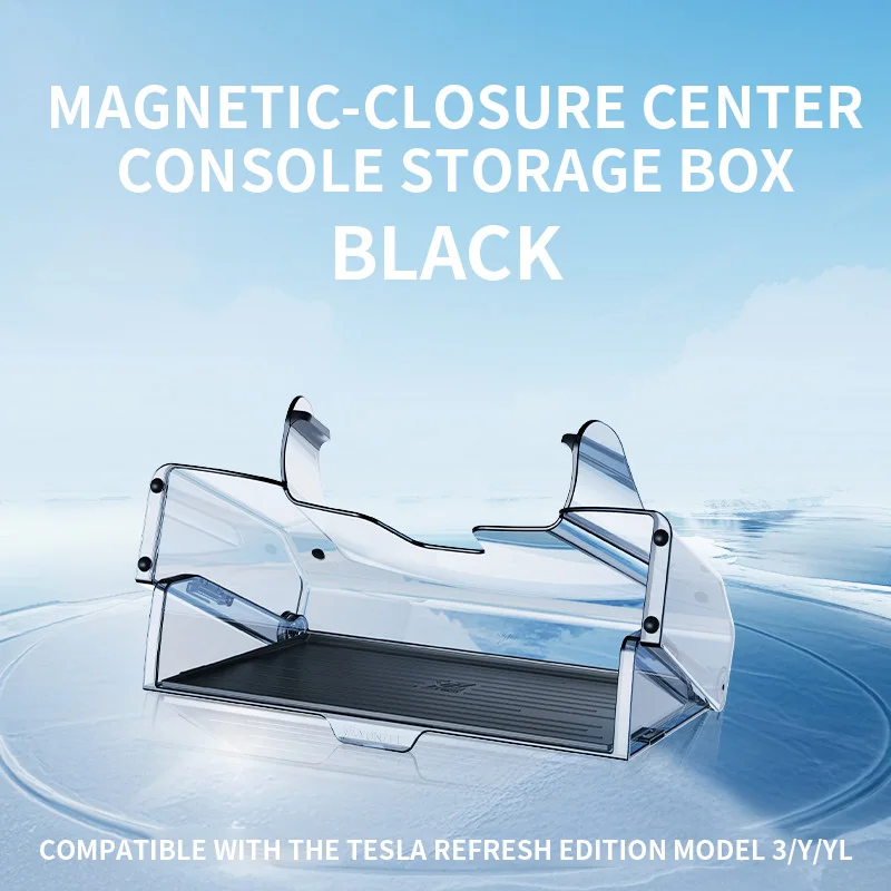 Magnetic Center Console Storage Box-Compatible with The Refreshed Tesla Model 3/Y/YL; Fits Under The Center Console Screen