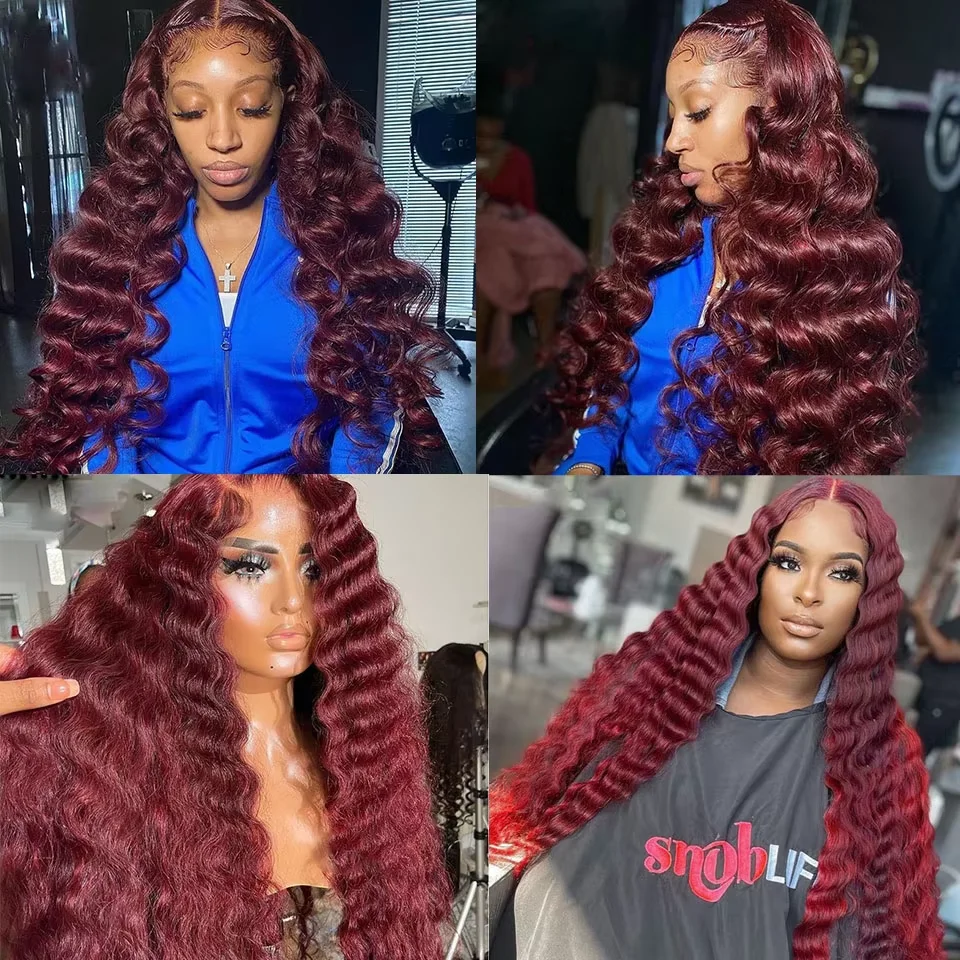 16A 30インチ 99j バーガンディカラー ボディウェーブ人毛束 ブラジリアンウェーブ 4/5/6ピース 人毛100% 未処理ヘア束