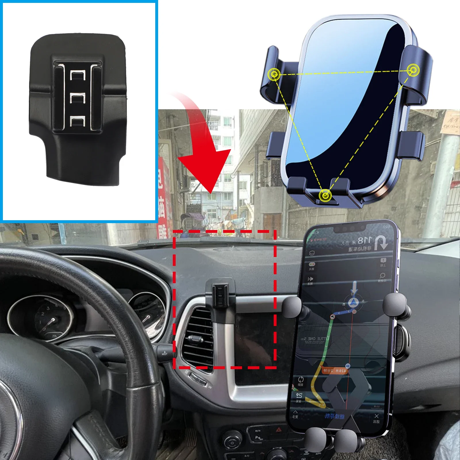 

Car Mobile Phone Holder GPS Bracket for Jeep Compass 2017~2020 Navigation Stand Auto Accessories