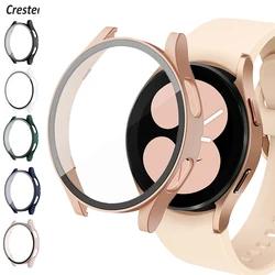 Szkło + etui do samsung Galaxy watch 4 44mm 40mm akcesoria PC wszechstronna osłona przed upadkiem + osłona ekranu Galaxy watch 5