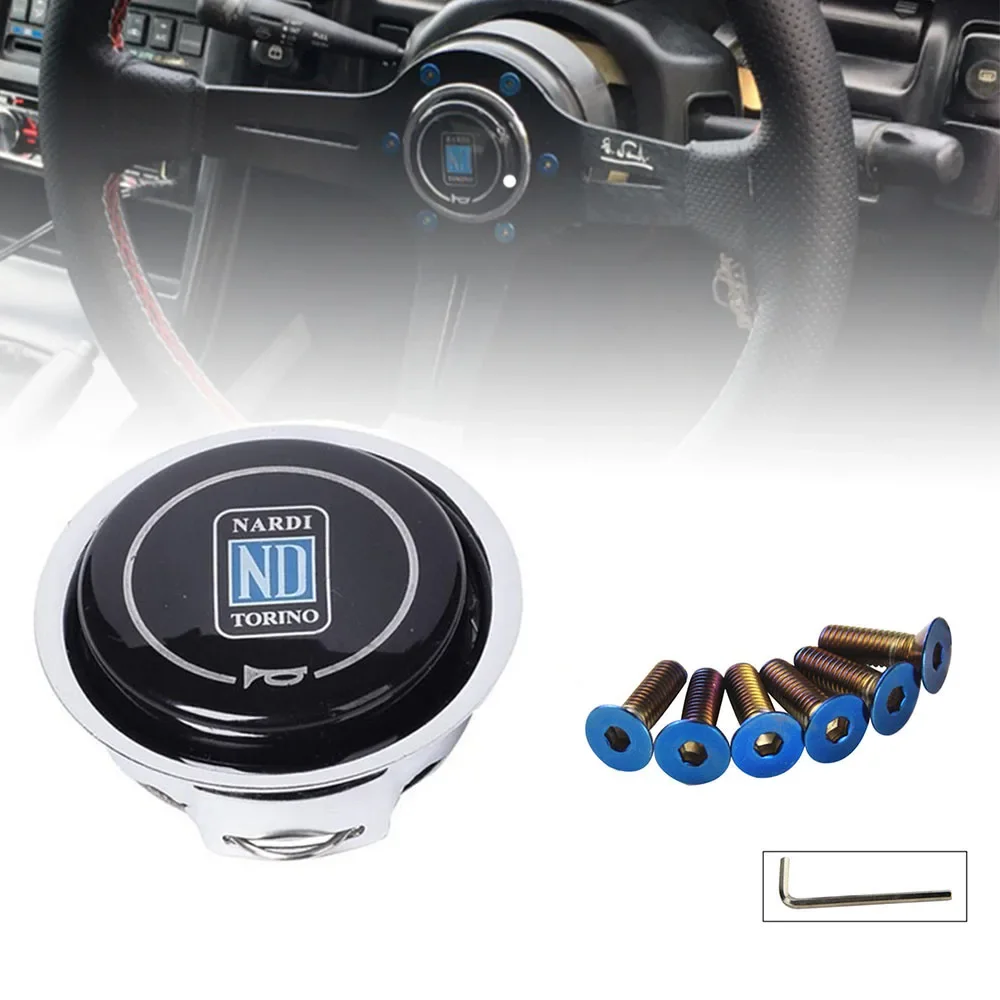 Universal ND Horn Cover Metal + Plastic Modified Car Horn Button Racing Car Steering Wheel Horn Cover