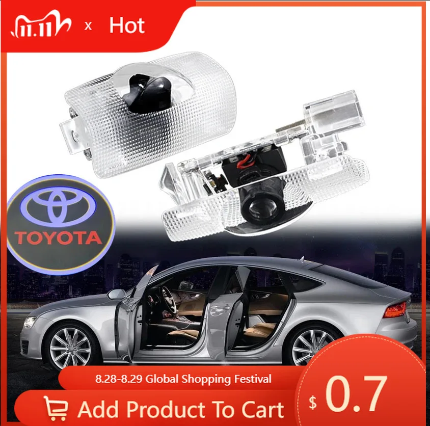

Fot Toyota 2026, новая светодиодная эмблема автомобиля, дверь, лазерная HD-проекторная лампа, аксессуар с авто логотипом для Toyota Corolla Camry Rav4 Yaris