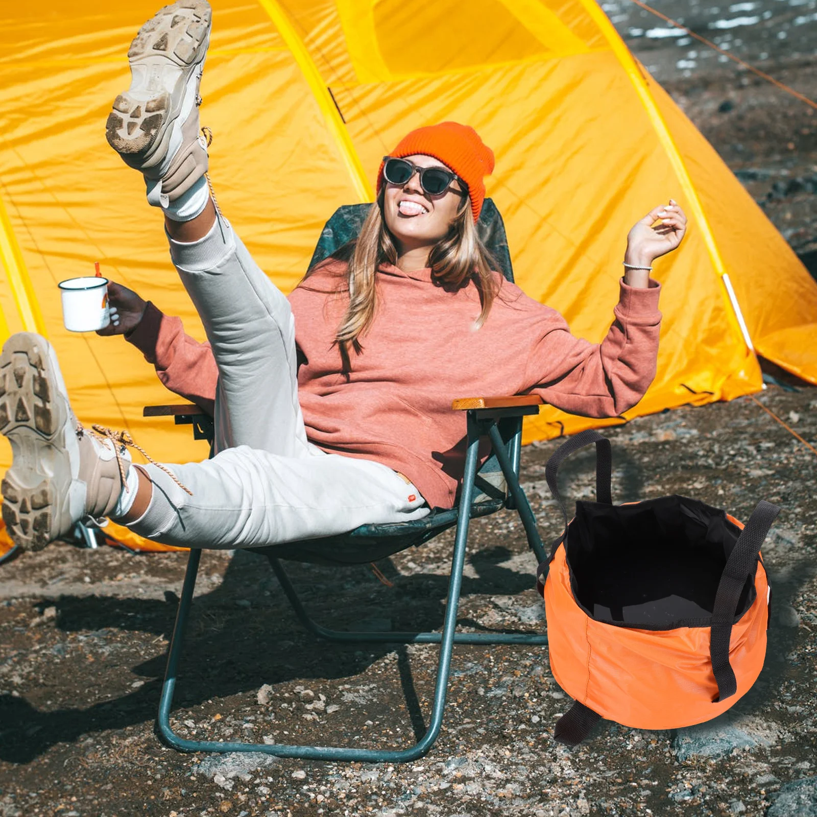 

Portable Basin 2 Sets Collapsible Water Buckets for Fishing Polyester Foldable Travel Basins Outdoor Camping Hiking Sports