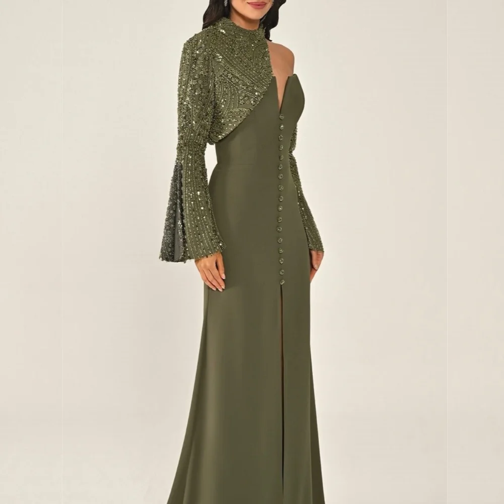 Customized High Quality Sparkle Evening Dress Sequined A-line Long Dresses Modern Style Party Gown Exquisite