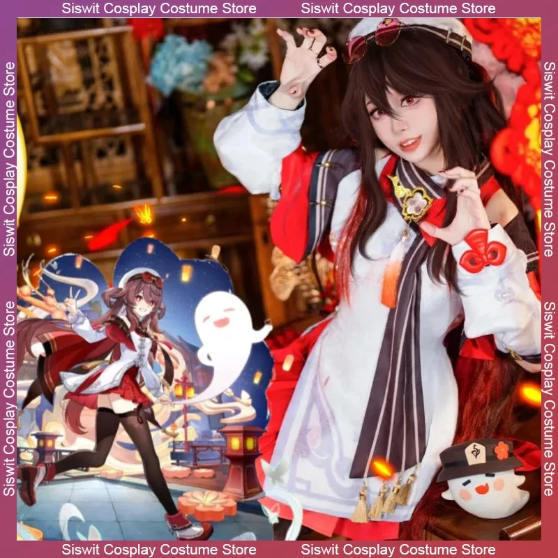 

Game Genshin Impact Hu Tao New Skin Cosplay Costume Lantern Rite Festival Winter Women Dress Wig Set Halloween Carnival Roleplay