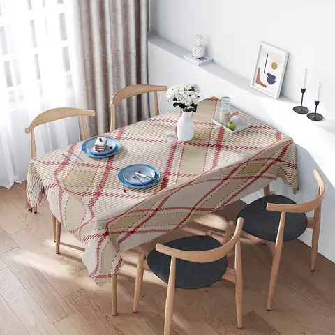 Ensemble de nappe à carreaux moderne, parfait pour les tables à manger, décoration de cuisine, lavable en machine, 120x60 pouces (305x152 cm), multicolore Pa
