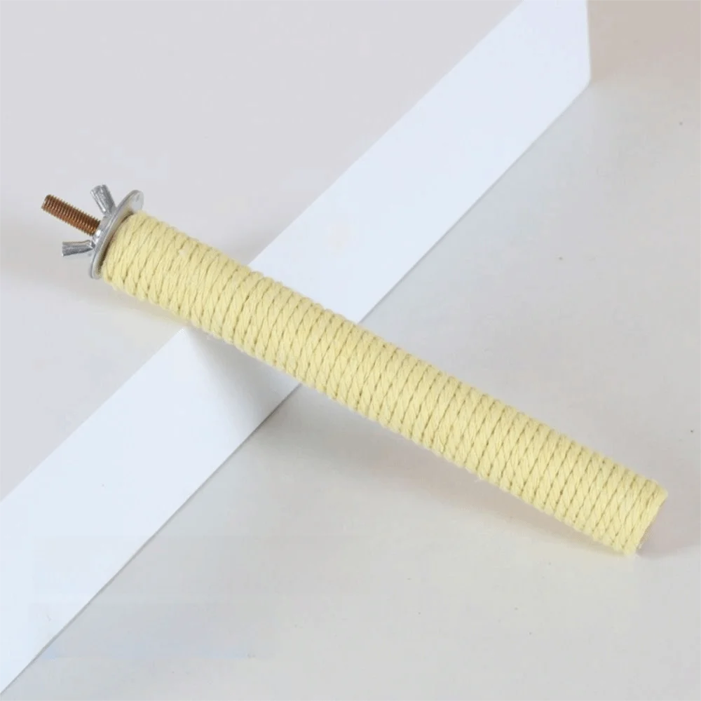 Comfortable Grip Parrot Standing Perch Cotton Rope Screw Fixation Bird Teeth Chew Pole Colorful Non-slip Paw Grinding Sticks