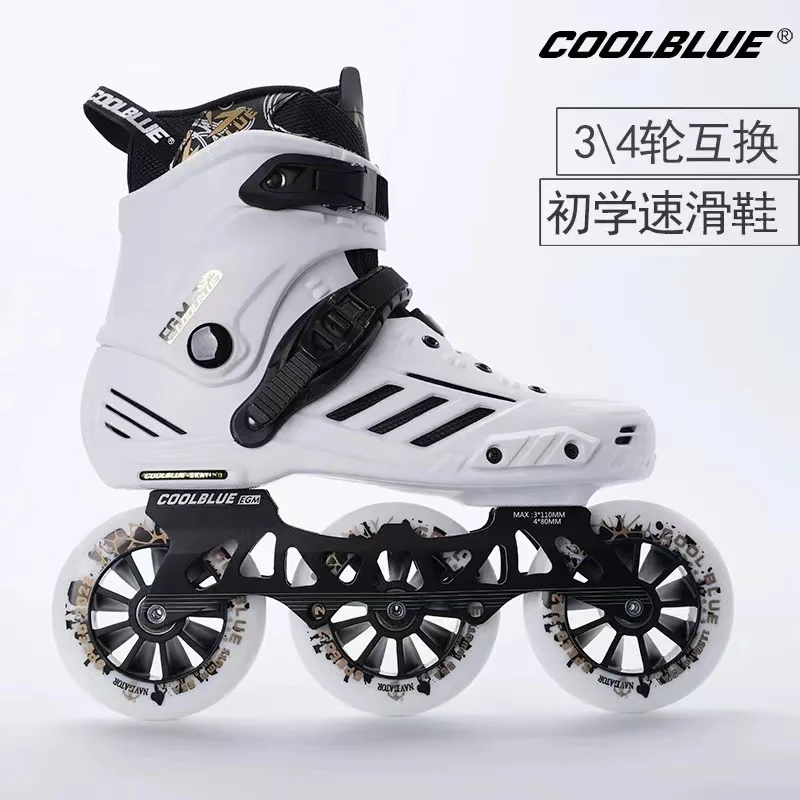 

Professional Inline Roller Skates Shoes for Adults, Free Sliding Sneakers, Slalom, 100mm, 110mm, 3 or 4 Wheels