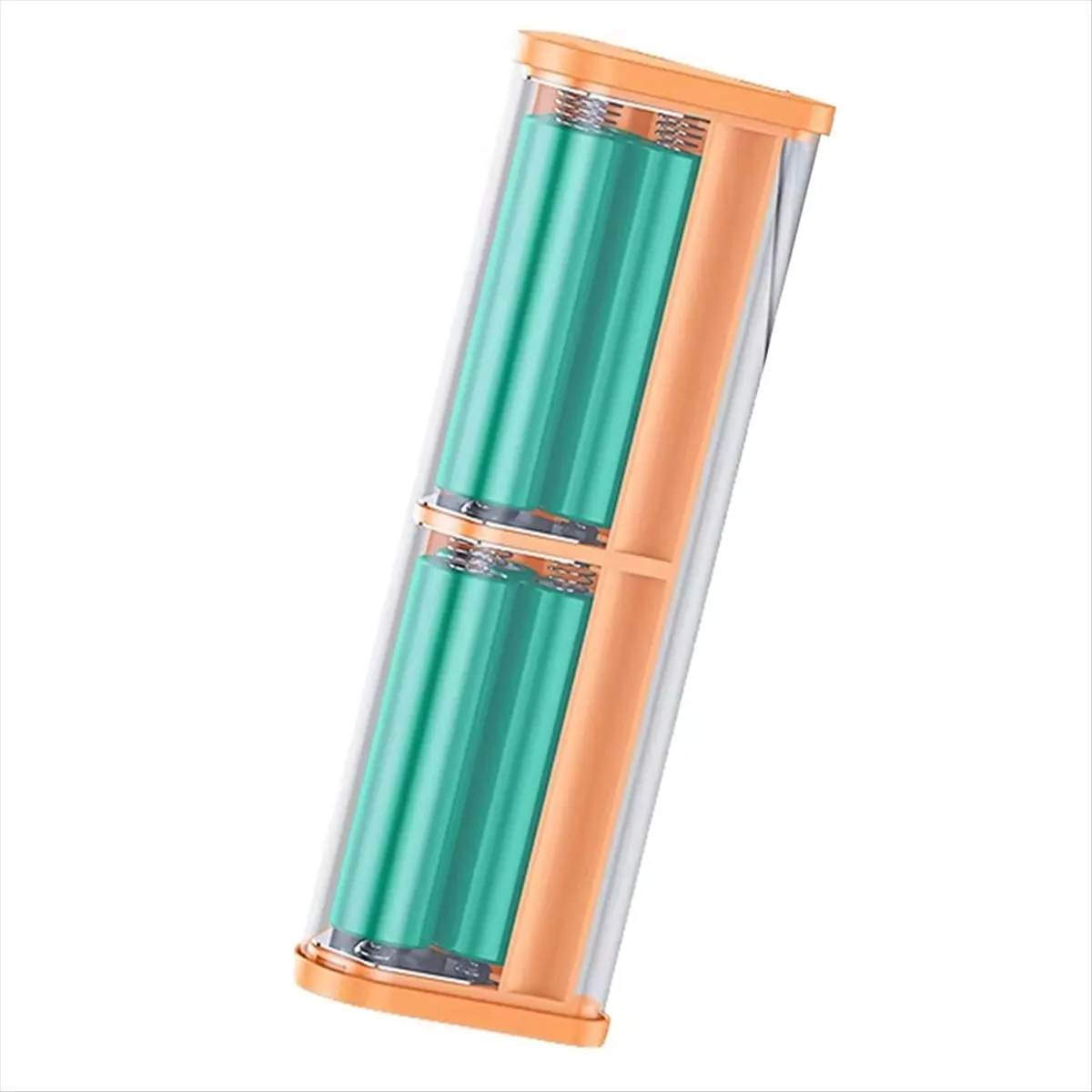 A003 Transparent 6x18650 Power Bank Case 22.5W Fast Charging Powerbank Case LED USB Type C Port Battery Storage Box Orange