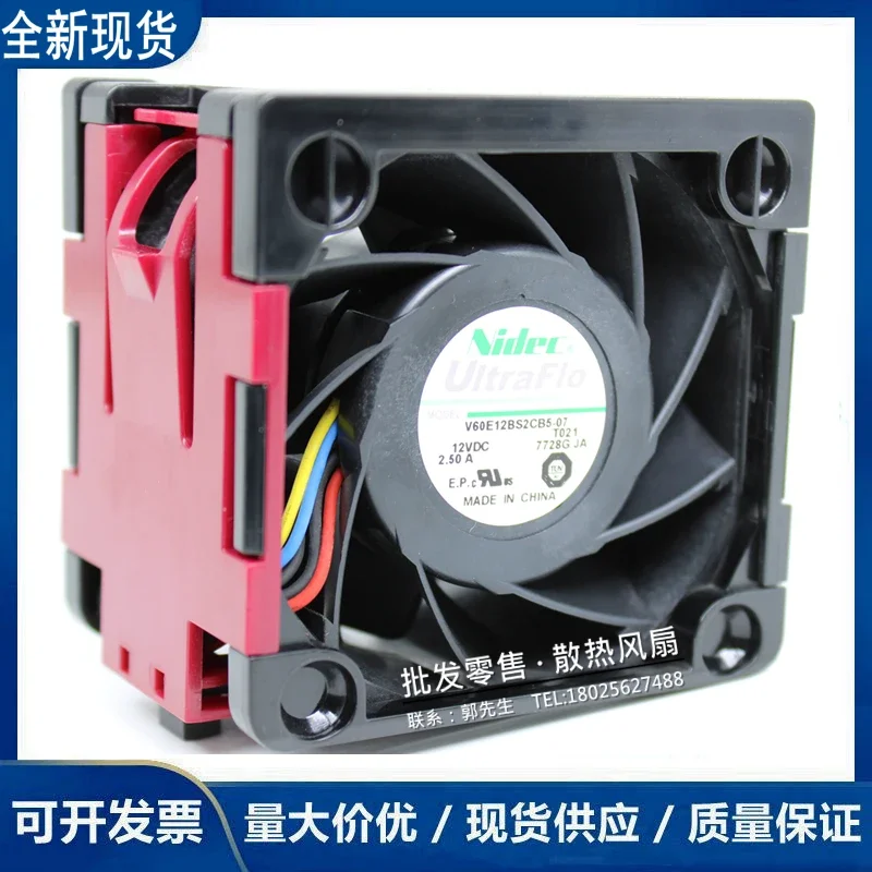 

Ltsf For Nidec V60E12BS2CB5-07 H3C R4900 G2 G3 DC 12V 2.50A 60x60x38mm Server Cooling Fan