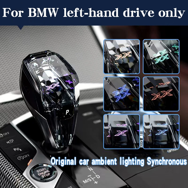 LHD For BMW MGU 2 3 4 8 series Z4 X3 5 6 7 X4 i4 G26 iX3 G01 colorful crystal gear interior parts shifter knob gear shift knob