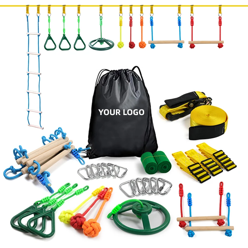 

Gibbon Slacklines Warrior Obstacle Course for Kids Training Gibbon Slacklines Support logo Customization of Gibbon Slacklines