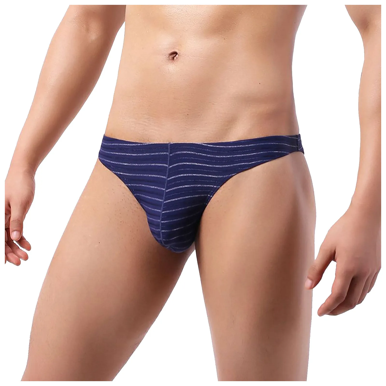 Men's Solid Color Casual Comfortable Thongs Fashion Sexy Underwear Soft Basic Panties Low-rise T- back Briefs