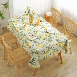 Nappe à motif de citron pour la maison, housse de table lavable, imperméable, résistante à l'huile, PVC, anti-poussière, cuisine britannique, décor de table à manger