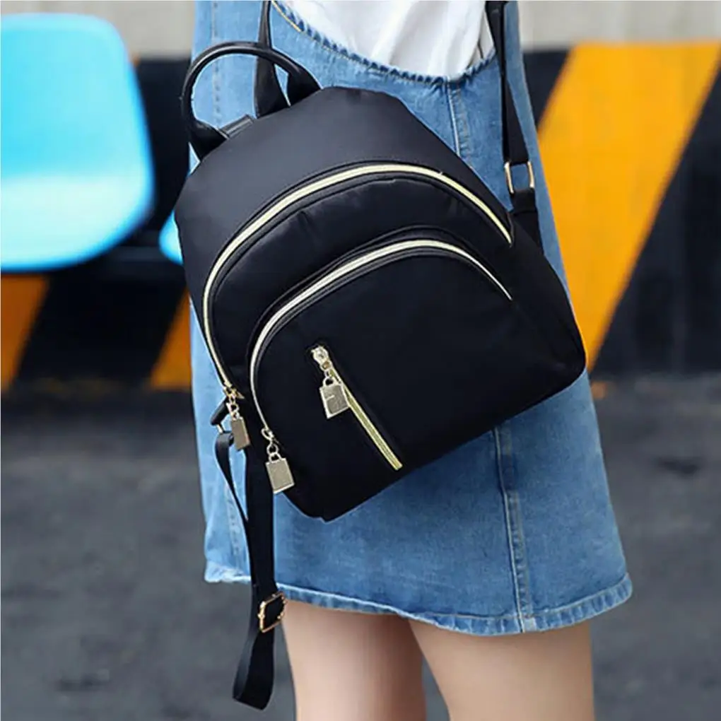 Shoulders Bag Backpack Women Supplies Travelling Metal Zipper Convenience