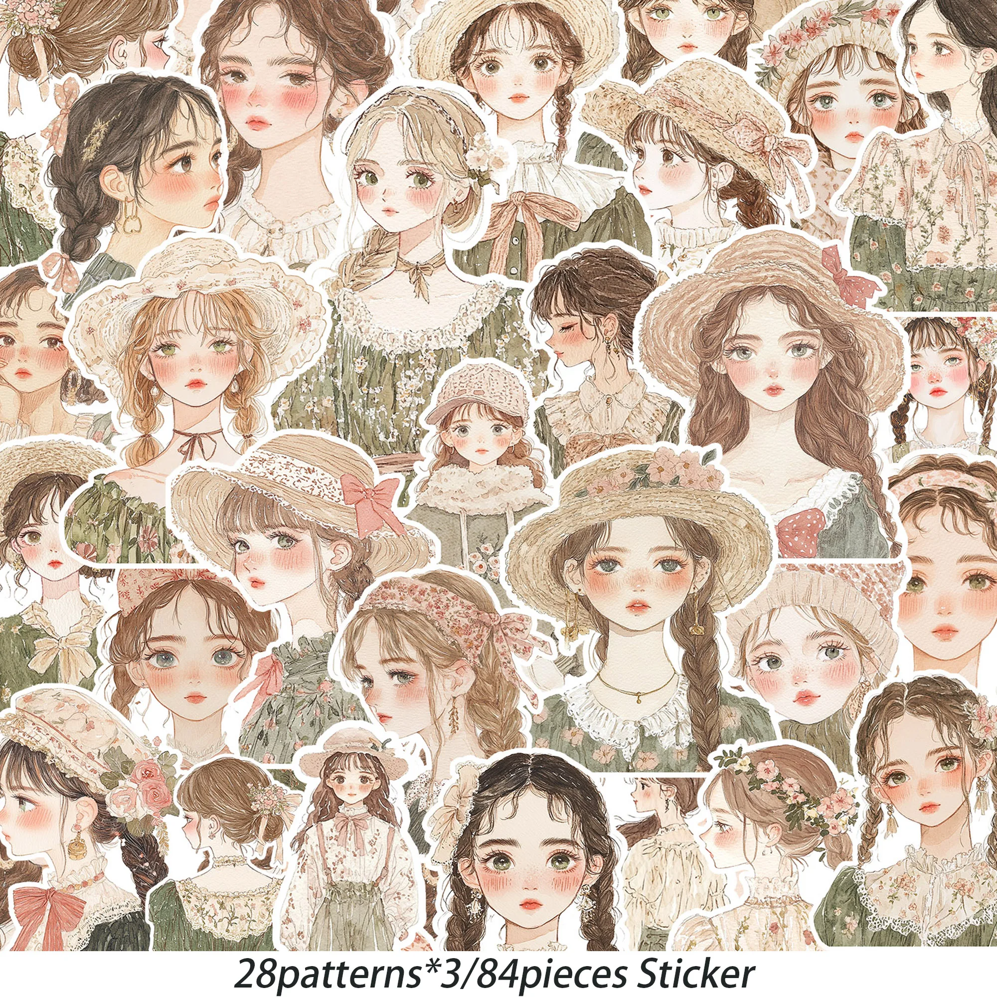 84 Stück Aufkleber Girly-Serie Selbstklebende Aufkleber, für lustige Aufkleber, geeignet für DIY-Bastelarbeiten, Scrapbooking, Junk Journals – Detail 2