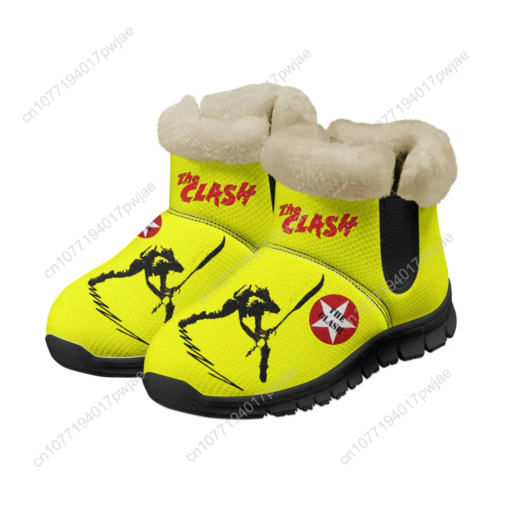 أحذية The Clash Rock Band Snow Boots للرجال والنساء المراهقات تحافظ على الدفء كاجوال للشتاء في الهواء الطلق، أحذية رياضية خفيفة الوزن
