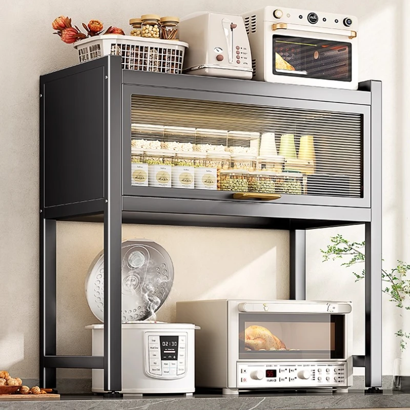 Shuaishi Dust-proof Microwave Oven Shelf Kitchen Multifunctional Countertop Oven Rice Cooker Air Fryer Storage Rack