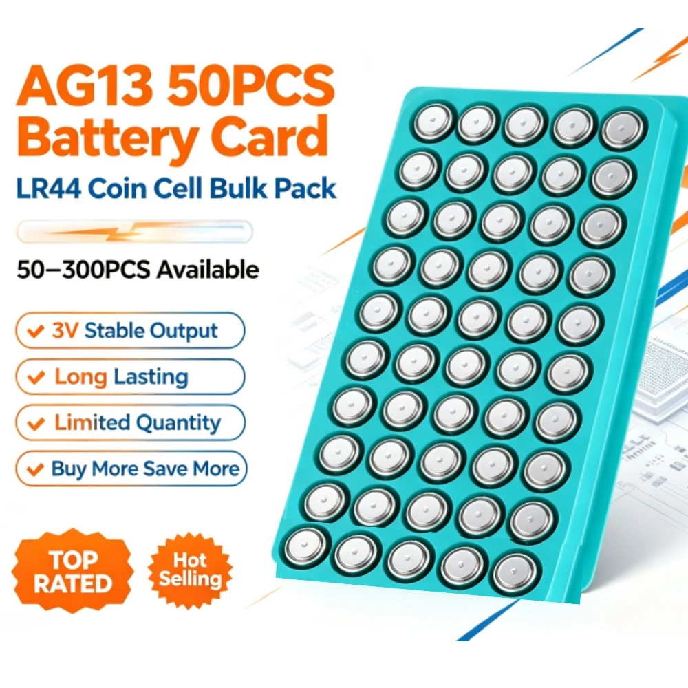 1.55V AG13 LR44 Alkaline Button Coin Batteries A76 357A LR1154 SR1154 SR44 Replacement Cell For Wrist Watch Car Key Calculator