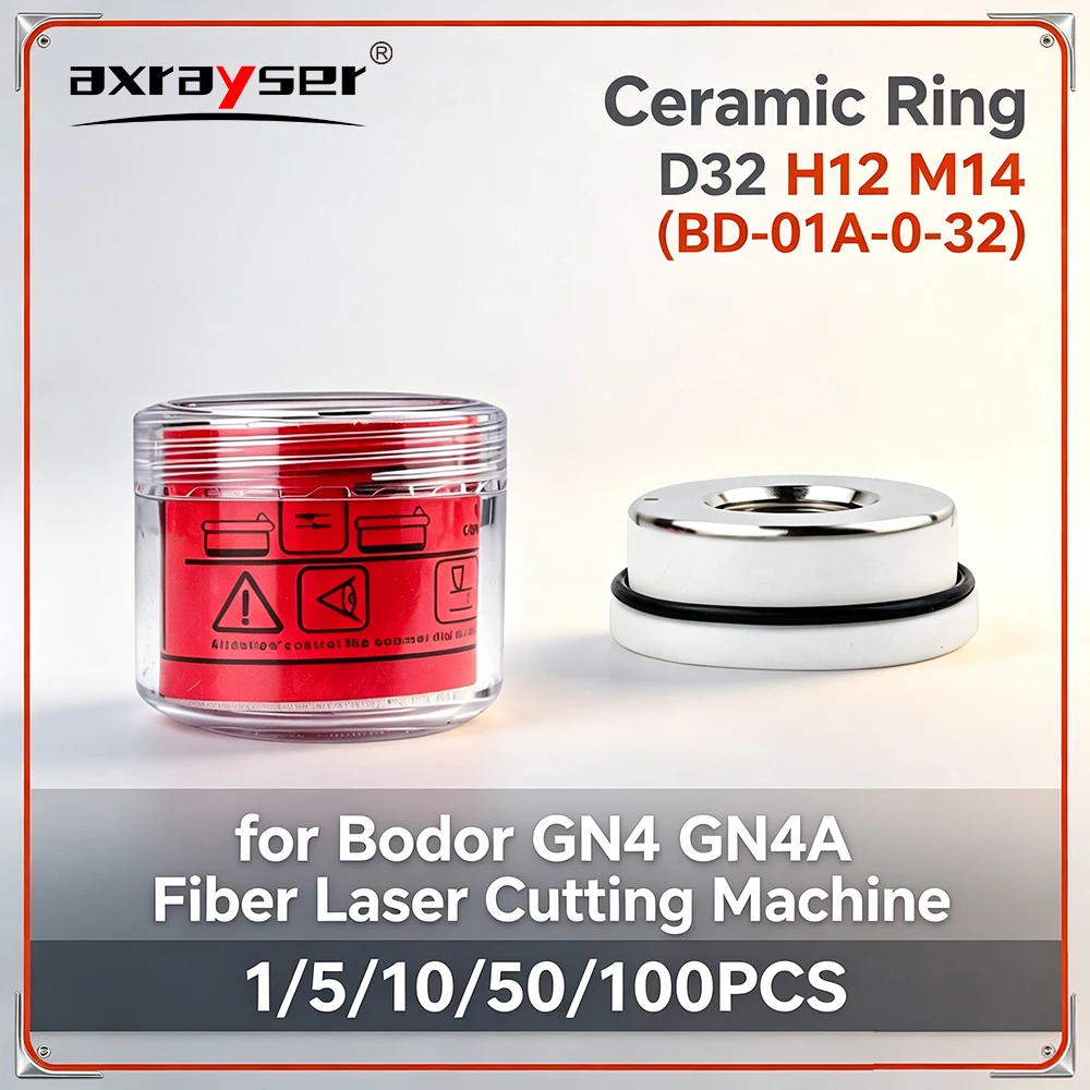 1/5/10/50/100PCS Bodor Ceramic Rings D32 H12 M14 Ceramic Nozzle Holder BD-01A-0-32 for Bodor GN4 GN4A Fiber Cutting Machine