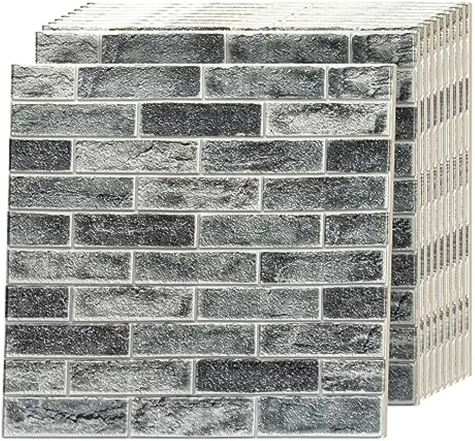 

Art3d 20Pcs Large Size 105 Sq.FT 3D Self-Adhesive Foam Brick Wall Panels, Gray Stone (20 Pack)