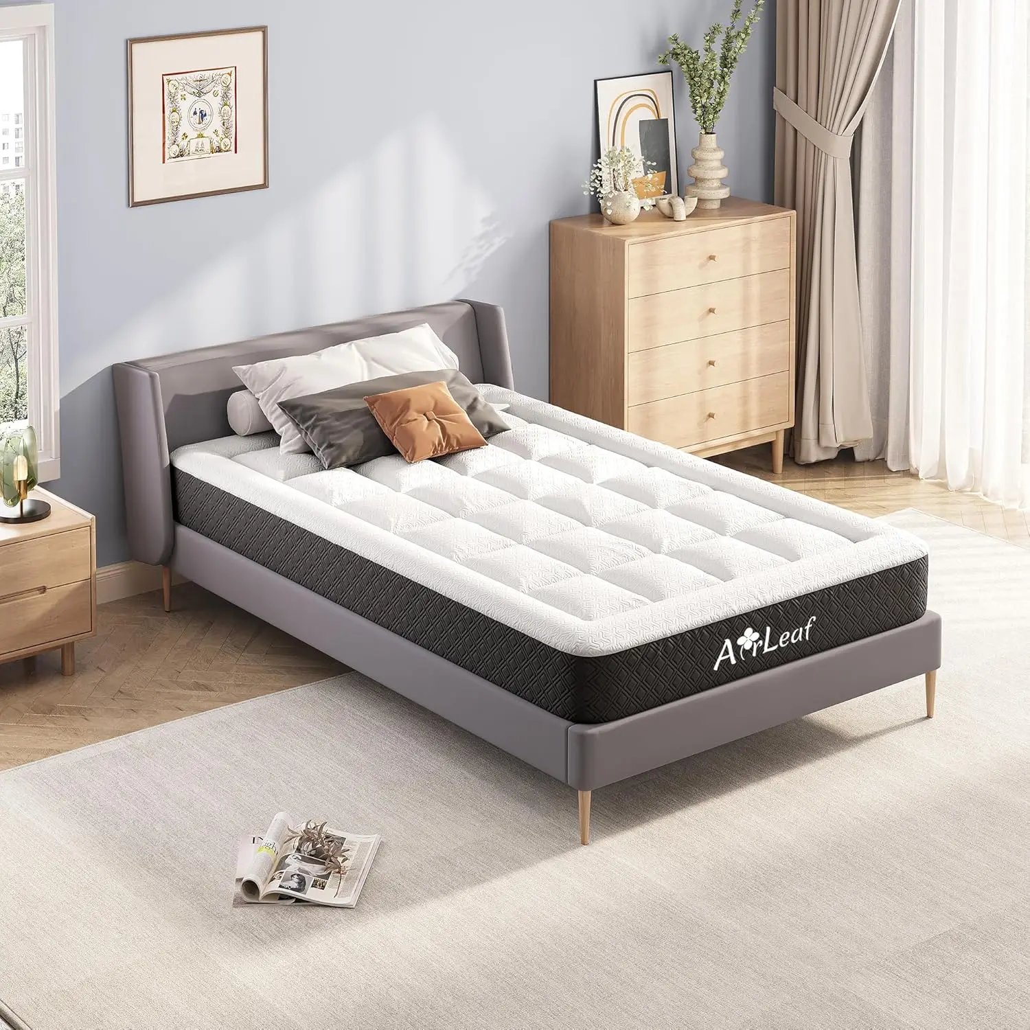 Mattress Twin Memory Foam para crianças, cama firme média, resfriamento firme, alívio de pressão e sono, 5"