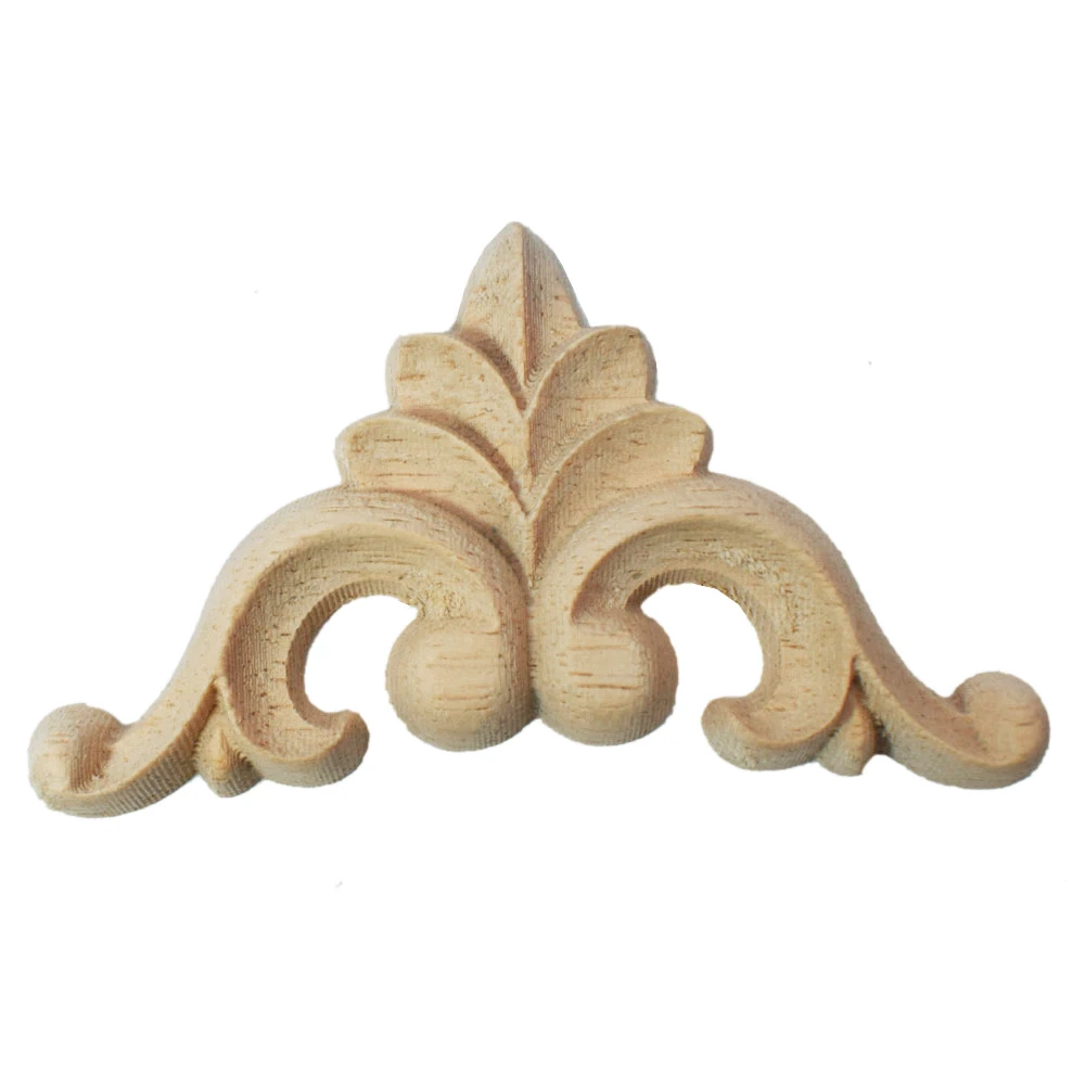 

10PCS Wooden Applique 4/6/8/10cm Unpainted Wood Carved Corner Onlay Frame for Home Furniture Wall Cabinet Door Decor Crafts