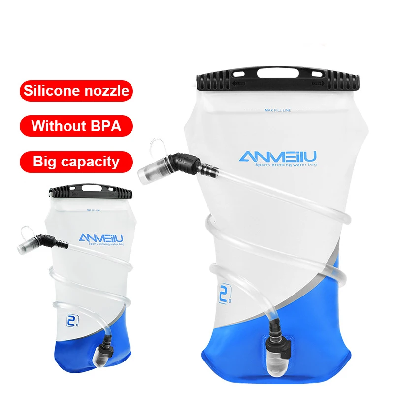 

Anmeilu Portable TPU Water Bag 2L Hydration System Bladder Backpack Camping Hiking Climbing Cycling Foldable Drinking Bag