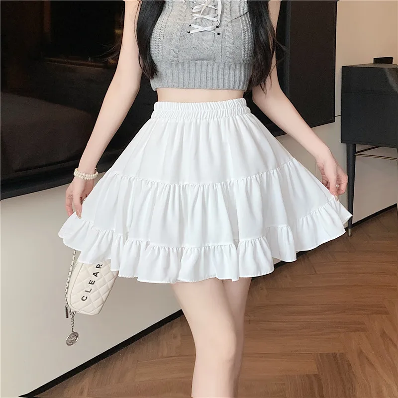 

High Quality Sweet Korean Girls Fashion Mini Skirts 2024 Spring Summer Women Skirt High Waist with Liner A-line Loose Design