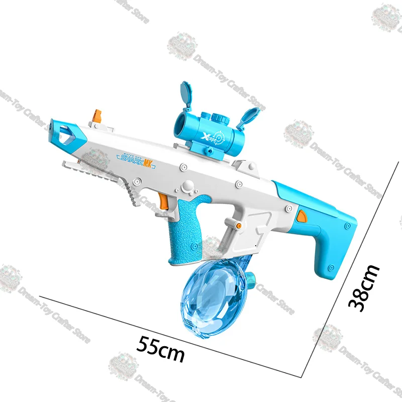 لعبة مسدس المياه الكهربائية تايجر شارك للأولاد، مسدس رش كهربائي أوتوماتيكي عالي الضغط بسعة كبيرة، مسدس رش ذاتي الامتصاص، لعب الشاطئ في الهواء الطلق