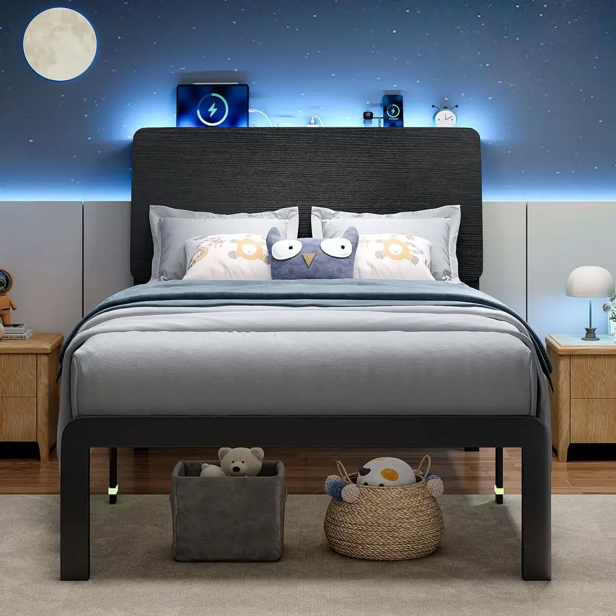 Twin Bed Frame With…