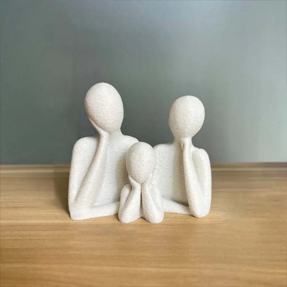 Couple Embracing Sculpture Abstract Family Sculpture 3D Printed Plastic Minimalist Figure Statue Resin Modern Family Decorative