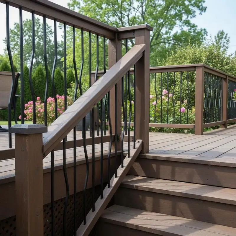 Balustres de terrasse en métal, 82 x 2,5 cm, lot de 51 balustres d'escalier en fer avec vis, pour terrasse en bois et composite, balustre de protection élégant pour escalier extérieur, porche
