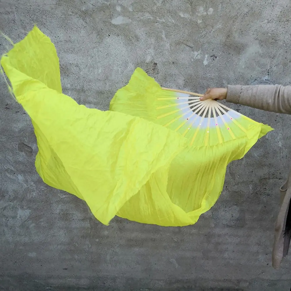 

Durable 5 Colors Right Hands Silk Fans ​ Bamboo Extra Long Square Dance Prop Fan Handmade Dance Special Fan Photo Prop