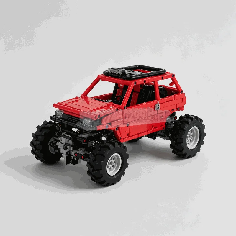 1022PCS Red Off Road Monster Truck Technic Vehicle Model Custom Building Blocks DIY Assembly Toy Desktop Collection Display Gift