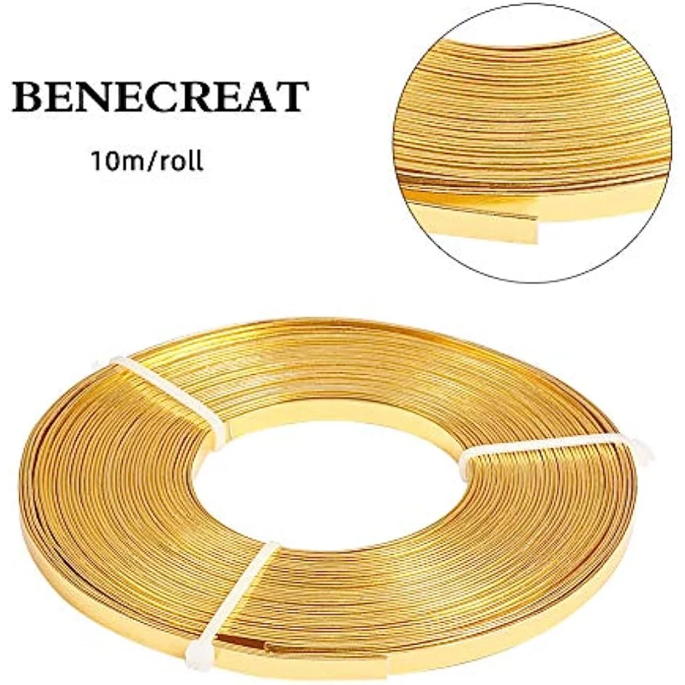 5mm Wide Flat Jewelry Craft Wire 18 Gauge Gold Metal Wire Aluminum Wire for Bezel Bracelet DIY Sculpting  Armature