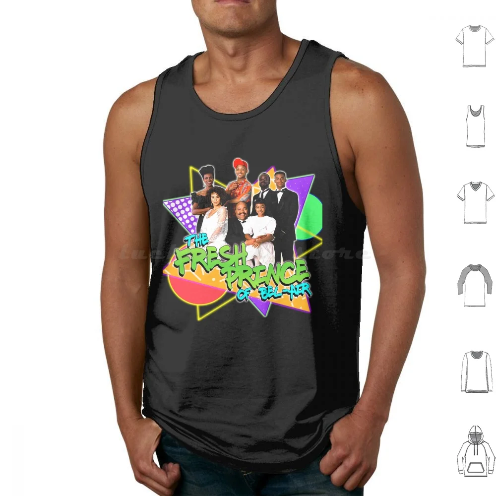 Camisetas sin mangas con estampado de The Fresh Prince Of Bel Air, estilo estético de los años 90, arte fanático nostálgico, algodón, Carlton Banks, televisión de los años 90, Bel Air