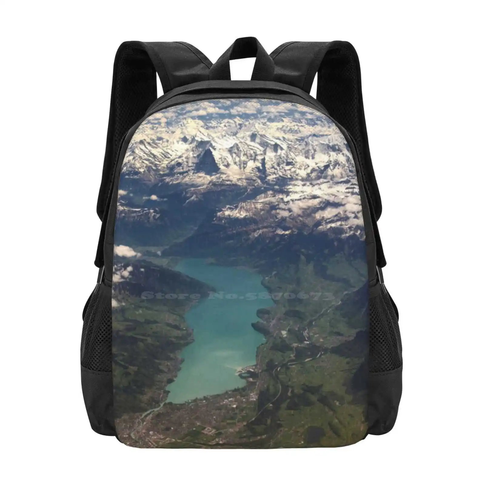 Lake Thun: Of The Eiger, Moench And Jungfrau Mochila escolar de gran capacidad Bolsas para portátiles Montañismo Eiger Alpes bernés