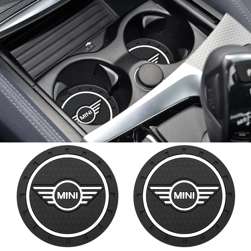 Car-Styling PVC Car Non-slip Coaster Mat Water Cup Pad For Mini Cooper One S JCW R55 R56 R60 F55 F56 Countryman Auto Accessories