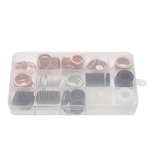 190pcs Washer Assortment Kit 15 Sizes Nylon Copper Aluminum Flat Bonded Seal Ring for Plumbing Maintenance