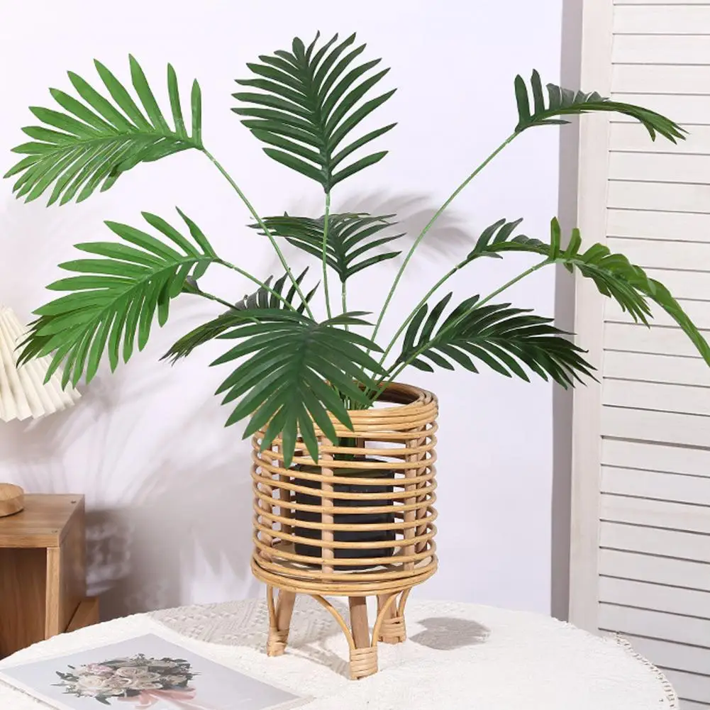 Removable Plant Tray Heavy Duty Floor Flower Stand Rattan Plant Basket Holder Stable Indoor Outdoor Corner Display for Pots