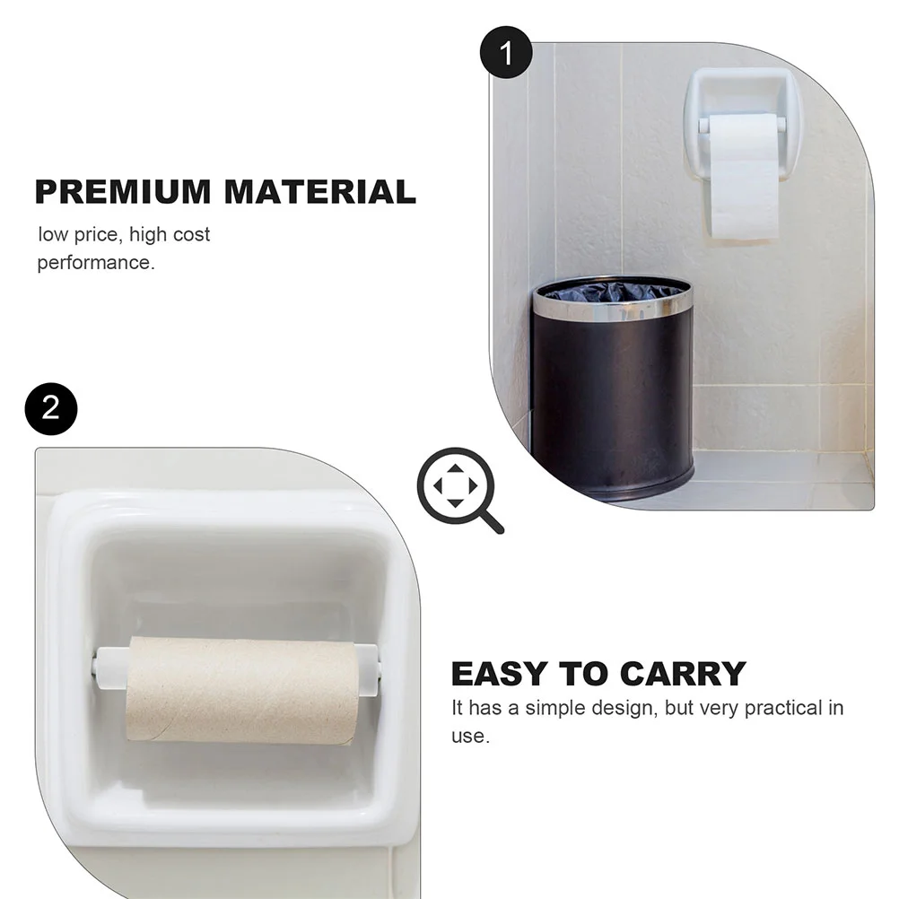 Hotel Embedded Roll Paper Box Spring Bracket Towel Holder Roller Toilet Plastic Simple Tissue Rod Rollers