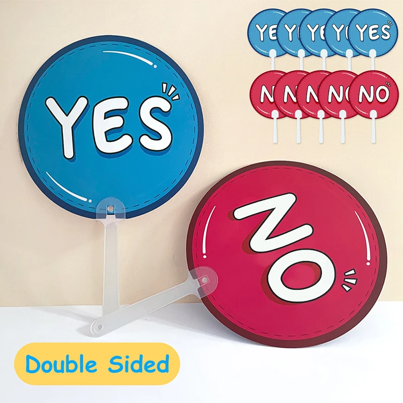 

2Pcs Voting Paddles Yes No / True False / Thumbs Up Down Paddles For Classroom Accessories Teacher Interaction Sign Answer Game