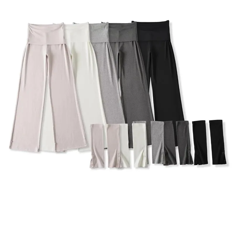 2026 Spring Summer Fashionable Detachable Hem Straight Leg Casual Pants Versatile Draped Trousers Outdoor Daily Wea