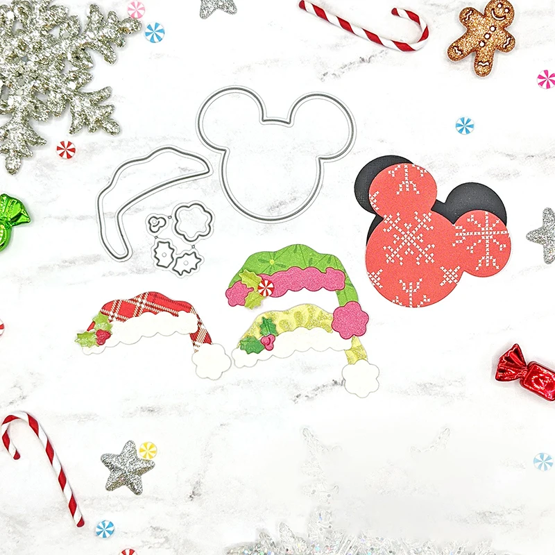 Disney Santa Mouse Cutting Dies Mickey Metal Diecut For DIY Scrapbook Christmas Card Making Decorative Craft Diecut New 2022