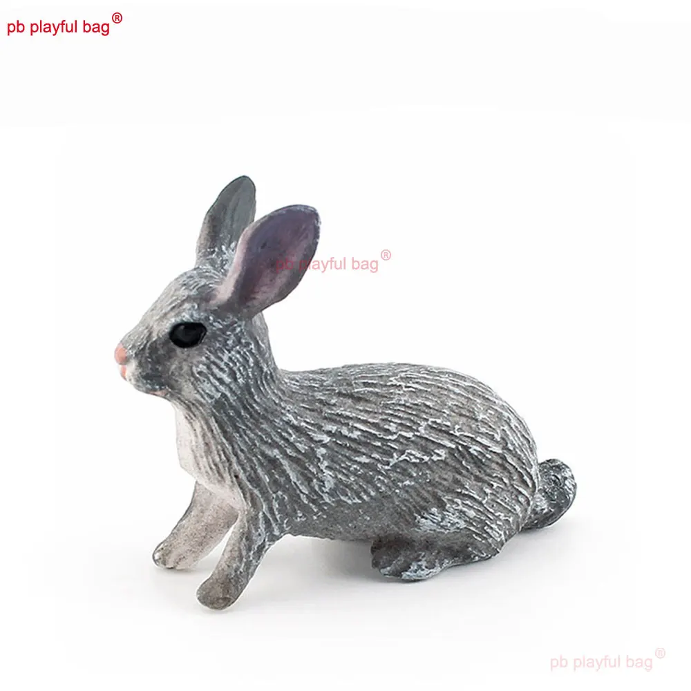 6PCS Simulated Zoo Action Figure Forest Wild Rabbit Mini Animal Model Ornament Solid Static Rabbit Educational Toys Gift ZG376