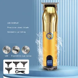 Professional Electric Hair Clipper For Men Barber Equipment Shaving Machine 1200 Mah Lithium Battery Bareheaded Trimmer Haircut