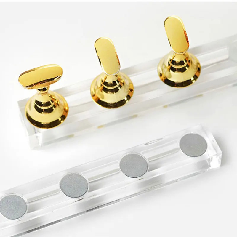 Soporte magnético para exhibición de uñas, accesorios de manicura, estante de cristal acrílico, puntas para esmalte de Gel