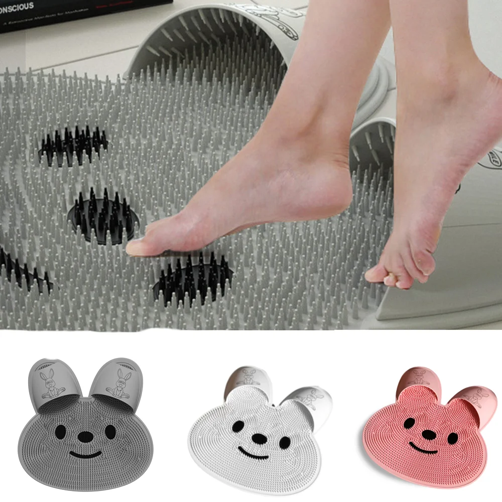 Shower Foot & Back Scrubber Foot Washing Brush Silicone Massage Floor Mat Bathroom Non-slip Pad Foot Wash Dead Skin Removal