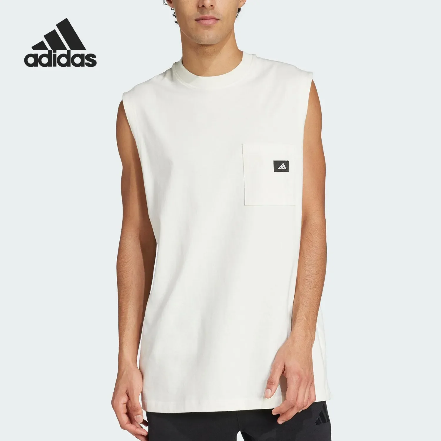 Camiseta sin mangas, chaleco deportivo Adidas, chaleco deportivo sencillo de verano para hombre, chaleco deportivo holgado y transpirable JJ3974